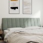 vidaXL Cabecero de cama acolchado terciopelo gris claro 180 cm vidaXL Cabecero de cama acolchado terciopelo gris claro 180 cm