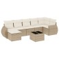 vidaXL Juego de sofás de jardín con cojines beige 8 pzas ratán PE vidaXL Juego de sofás de jardín con cojines beige 8 pzas ratán PE