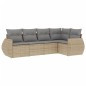 vidaXL Juego de sofás jardín con cojines 5 pzas ratán sintético beige vidaXL Juego de sofás jardín con cojines 5 pzas ratán sintético beige