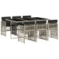 vidaXL Set comedor jardín 7 pzas y cojines ratán sintético gris claro