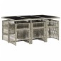 vidaXL Set comedor jardín 7 pzas y cojines ratán sintético gris claro