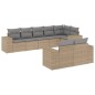 vidaXL Juego de sofás de jardín con cojines beige 8 pzas ratán PE vidaXL Juego de sofás de jardín con cojines beige 8 pzas ratán PE