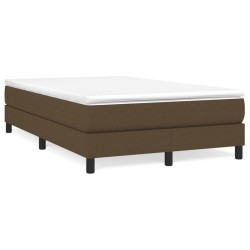 vidaXL Cama box spring con colchón tela marrón oscuro 120x200 cm