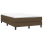 vidaXL Cama box spring con colchón tela marrón oscuro 120x200 cm vidaXL Cama box spring con colchón tela marrón oscuro 120x200 cm
