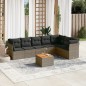 vidaXL Set de sofás de jardín 8 pzas y cojines ratán sintético gris vidaXL Set de sofás de jardín 8 pzas y cojines ratán sintético gris