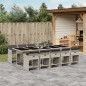 vidaXL Set de comedor de jardín 11 pzas y cojines ratán sintético gris vidaXL Set de comedor de jardín 11 pzas y cojines ratán sintético gris