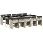 vidaXL Set de comedor de jardín 11 pzas y cojines ratán sintético gris vidaXL Set de comedor de jardín 11 pzas y cojines ratán sintético gris