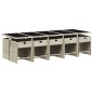 vidaXL Set de comedor de jardín 11 pzas y cojines ratán sintético gris vidaXL Set de comedor de jardín 11 pzas y cojines ratán sintético gris