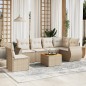 vidaXL Set sofás de jardín 7 piezas y cojines ratán sintético beige vidaXL Set sofás de jardín 7 piezas y cojines ratán sintético beige