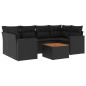 vidaXL Set de comedor de jardín 7 pzas y cojines ratán sintético negro vidaXL Set de comedor de jardín 7 pzas y cojines ratán sintético negro