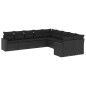 vidaXL Set de sofás de jardín 10 pzas cojines ratán sintético negro vidaXL Set de sofás de jardín 10 pzas cojines ratán sintético negro