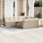 vidaXL Set de sofás de jardín 11pzas con cojines ratán sintético beige vidaXL Set de sofás de jardín 11pzas con cojines ratán sintético beige