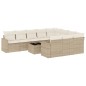 vidaXL Set de sofás de jardín 11pzas con cojines ratán sintético beige vidaXL Set de sofás de jardín 11pzas con cojines ratán sintético beige