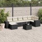 vidaXL Set de sofás de jardín 8 piezas y cojines ratán sintético negro vidaXL Set de sofás de jardín 8 piezas y cojines ratán sintético negro