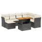 vidaXL Set de sofás de jardín 8 piezas y cojines ratán sintético negro vidaXL Set de sofás de jardín 8 piezas y cojines ratán sintético negro