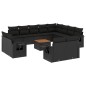 vidaXL Set de sofás de jardín y cojines 13 pzas ratán sintético negro vidaXL Set de sofás de jardín y cojines 13 pzas ratán sintético negro