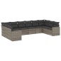 vidaXL Set de sofás de jardín 10 pzas con cojines ratán sintético gris vidaXL Set de sofás de jardín 10 pzas con cojines ratán sintético gris