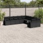 vidaXL Set de sofás de jardín 10 pzas cojines ratán sintético negro vidaXL Set de sofás de jardín 10 pzas cojines ratán sintético negro