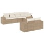 vidaXL Set sofás de jardín 7 piezas y cojines ratán sintético beige