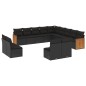 vidaXL Set de sofás de jardín y cojines 13 pzas ratán sintético negro vidaXL Set de sofás de jardín y cojines 13 pzas ratán sintético negro