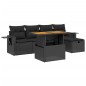 vidaXL Set de sofás de jardín 6 piezas y cojines ratán sintético negro vidaXL Set de sofás de jardín 6 piezas y cojines ratán sintético negro