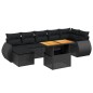 vidaXL Set de sofás de jardín 8 piezas y cojines ratán sintético negro vidaXL Set de sofás de jardín 8 piezas y cojines ratán sintético negro