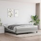 vidaXL Cama box spring con colchón tela gris claro 180x200 cm