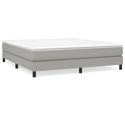 vidaXL Cama box spring con colchón tela gris claro 180x200 cm