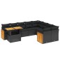 vidaXL Set de sofás de jardín 10 pzas cojines ratán sintético negro vidaXL Set de sofás de jardín 10 pzas cojines ratán sintético negro