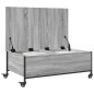 vidaXL Mesa de centro con ruedas madera ingeniería gris 91x55x34 cm vidaXL Mesa de centro con ruedas madera ingeniería gris 91x55x34 cm
