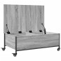vidaXL Mesa de centro con ruedas madera ingeniería gris 91x55x34 cm vidaXL Mesa de centro con ruedas madera ingeniería gris 91x55x34 cm