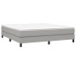vidaXL Cama box spring con colchón tela gris claro 180x200 cm