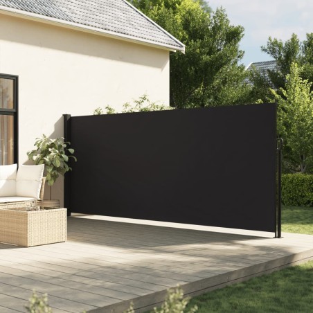 vidaXL Toldo lateral retráctil de jardín negro 180x300 cm