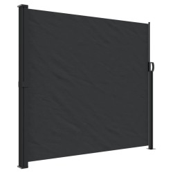 vidaXL Toldo lateral retráctil de jardín negro 180x300 cm