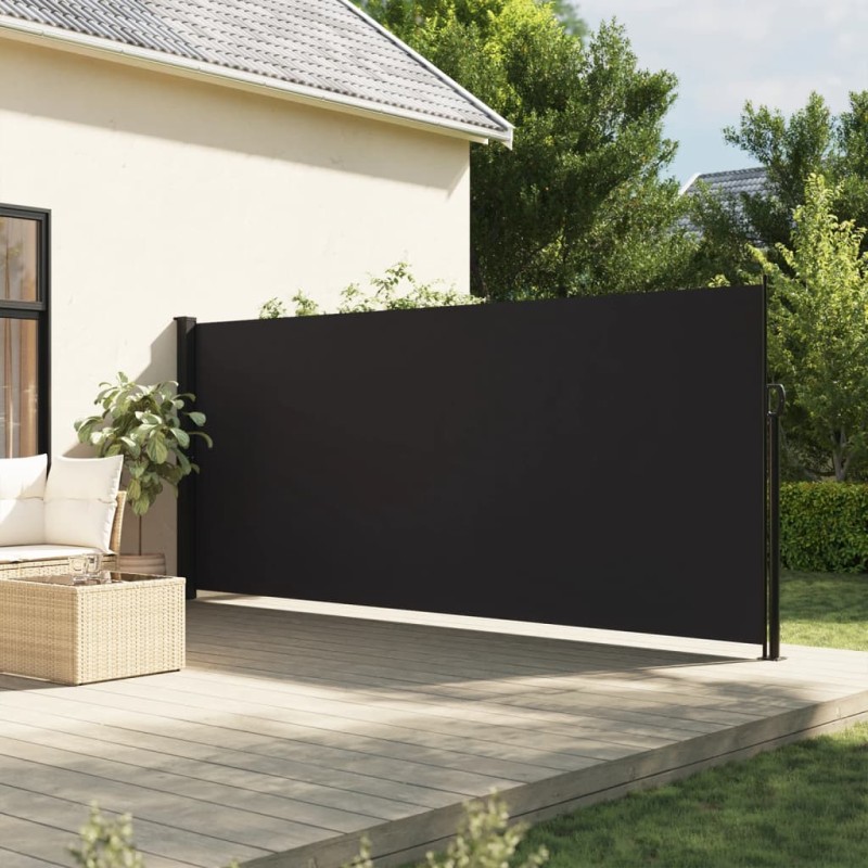 vidaXL Toldo lateral retráctil negro 160x600 cm vidaXL Toldo lateral retráctil negro 160x600 cm