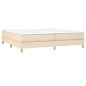 vidaXL Cama box spring con colchón tela color crema 200x200 cm vidaXL Cama box spring con colchón tela color crema 200x200 cm