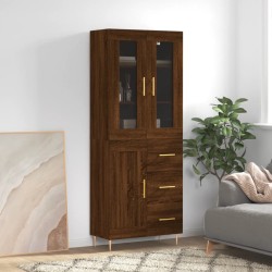 vidaXL Aparador alto madera contrachapada marrón roble 69,5x34x180 cm