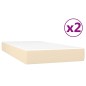 vidaXL Cama box spring con colchón tela color crema 200x200 cm vidaXL Cama box spring con colchón tela color crema 200x200 cm