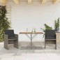 vidaXL Sillas y mesita de jardín con cojines 3 piezas ratán PE gris vidaXL Sillas y mesita de jardín con cojines 3 piezas ratán PE gris