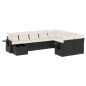 vidaXL Set de sofás de jardín 10 pzas cojines ratán sintético negro vidaXL Set de sofás de jardín 10 pzas cojines ratán sintético negro
