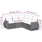 vidaXL Juego de sofás jardín con cojines 5 pzas ratán sintético gris vidaXL Juego de sofás jardín con cojines 5 pzas ratán sintético gris