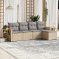 vidaXL Juego de sofás jardín con cojines 5 pzas ratán sintético beige vidaXL Juego de sofás jardín con cojines 5 pzas ratán sintético beige