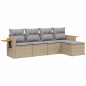 vidaXL Juego de sofás jardín con cojines 5 pzas ratán sintético beige vidaXL Juego de sofás jardín con cojines 5 pzas ratán sintético beige