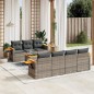 vidaXL Set de sofás de jardín 8 pzas y cojines ratán sintético gris vidaXL Set de sofás de jardín 8 pzas y cojines ratán sintético gris