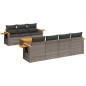 vidaXL Set de sofás de jardín 8 pzas y cojines ratán sintético gris vidaXL Set de sofás de jardín 8 pzas y cojines ratán sintético gris