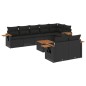 vidaXL Set de sofás de jardín 8 piezas y cojines ratán sintético negro vidaXL Set de sofás de jardín 8 piezas y cojines ratán sintético negro