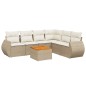 vidaXL Set sofás de jardín 7 piezas y cojines ratán sintético beige vidaXL Set sofás de jardín 7 piezas y cojines ratán sintético beige