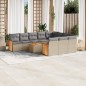 vidaXL Set de sofás de jardín 11pzas con cojines ratán sintético beige