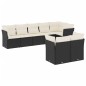 vidaXL Set de sofás de jardín 8 piezas y cojines ratán sintético negro vidaXL Set de sofás de jardín 8 piezas y cojines ratán sintético negro