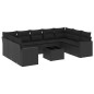 vidaXL Set de sofás de jardín 10 pzas cojines ratán sintético negro vidaXL Set de sofás de jardín 10 pzas cojines ratán sintético negro